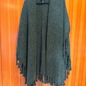 Free People Green Women's Wrap Sweater with Fringe